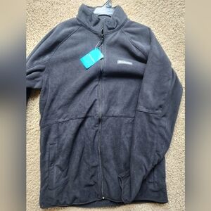 New Men Columbia Black Fleece Jacket Lt L Tall Nwt